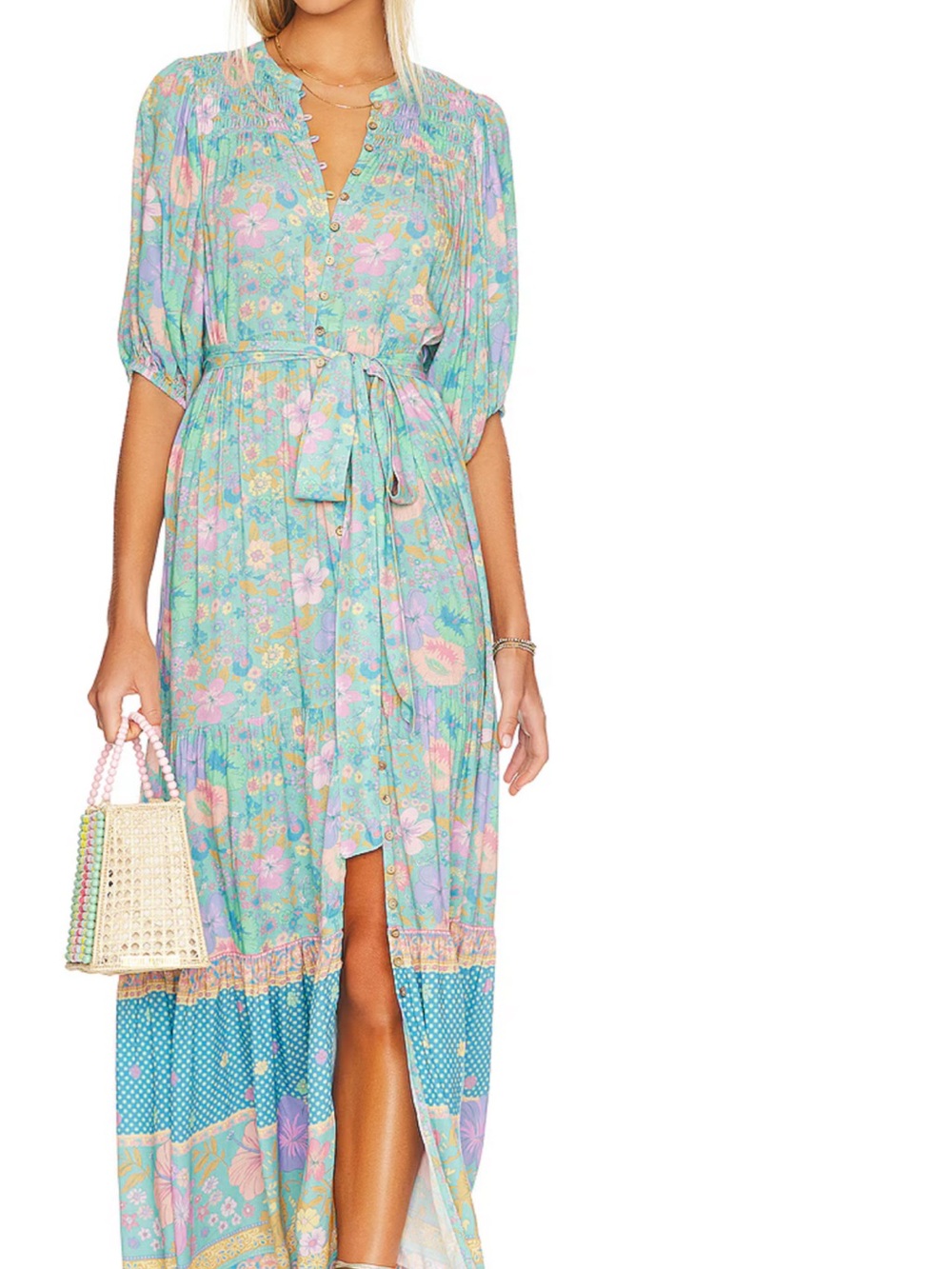 SPELL hibiscus lane gown - Mint